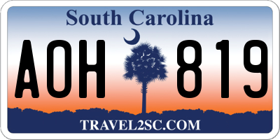 SC license plate AOH819