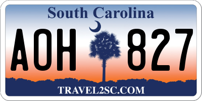 SC license plate AOH827