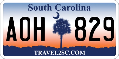 SC license plate AOH829