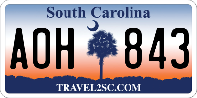 SC license plate AOH843