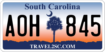 SC license plate AOH845