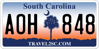 SC license plate AOH848