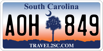 SC license plate AOH849
