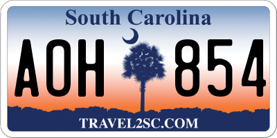 SC license plate AOH854