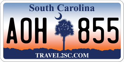 SC license plate AOH855