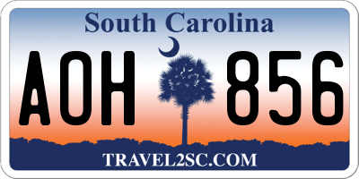 SC license plate AOH856