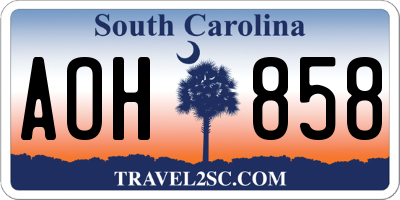 SC license plate AOH858