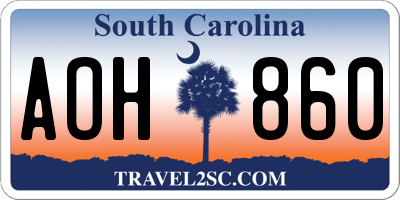 SC license plate AOH860
