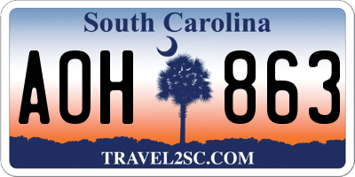 SC license plate AOH863