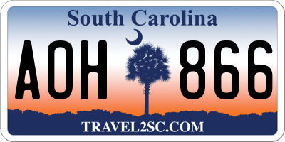 SC license plate AOH866