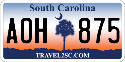 SC license plate AOH875