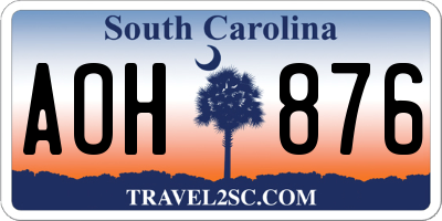 SC license plate AOH876