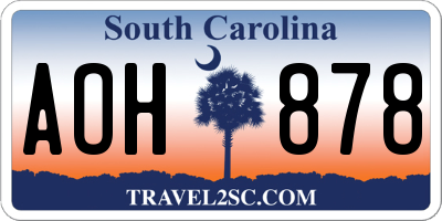 SC license plate AOH878