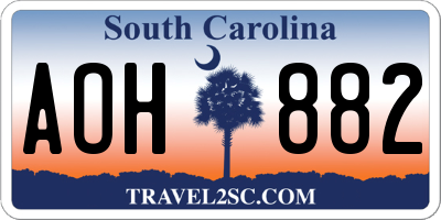 SC license plate AOH882