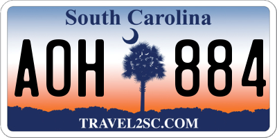 SC license plate AOH884