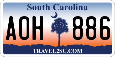 SC license plate AOH886