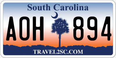 SC license plate AOH894