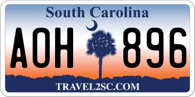 SC license plate AOH896