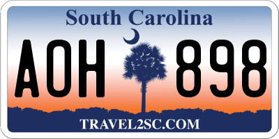 SC license plate AOH898