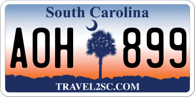 SC license plate AOH899