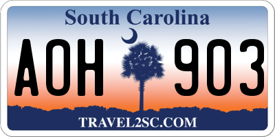 SC license plate AOH903