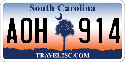 SC license plate AOH914
