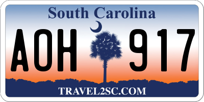 SC license plate AOH917