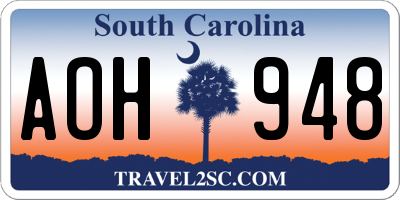 SC license plate AOH948