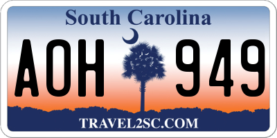 SC license plate AOH949