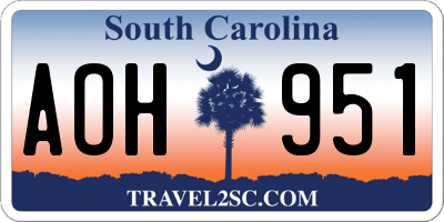 SC license plate AOH951