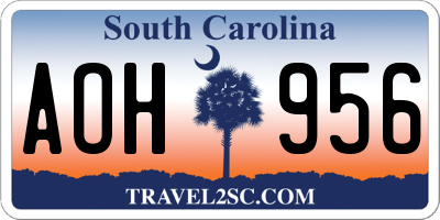 SC license plate AOH956