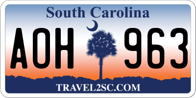 SC license plate AOH963