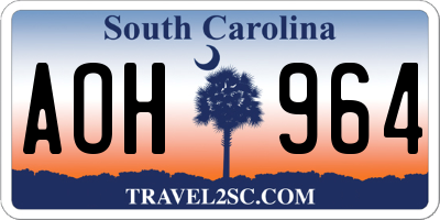 SC license plate AOH964