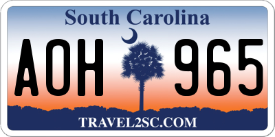 SC license plate AOH965