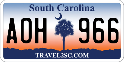 SC license plate AOH966