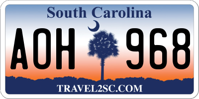 SC license plate AOH968