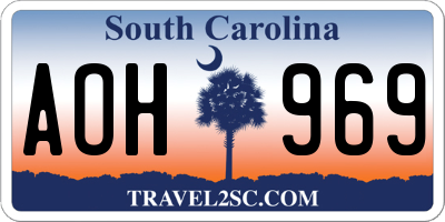 SC license plate AOH969