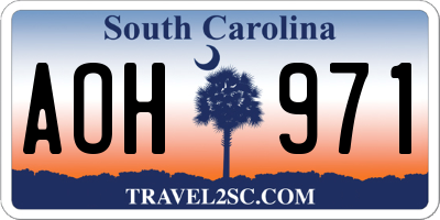 SC license plate AOH971