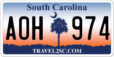 SC license plate AOH974