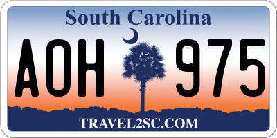 SC license plate AOH975
