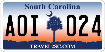 SC license plate AOI024
