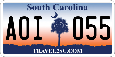 SC license plate AOI055