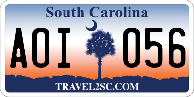 SC license plate AOI056