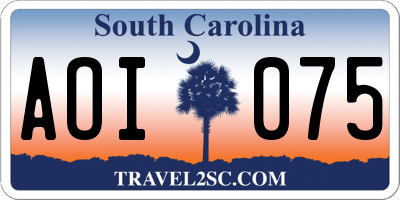 SC license plate AOI075