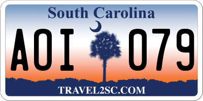 SC license plate AOI079
