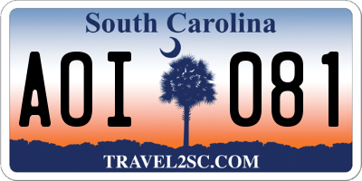 SC license plate AOI081