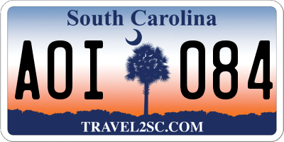 SC license plate AOI084