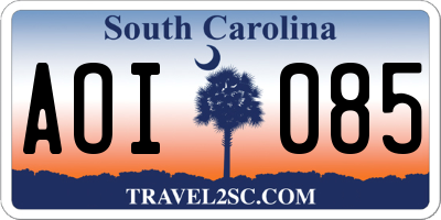 SC license plate AOI085