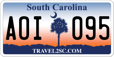 SC license plate AOI095