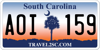 SC license plate AOI159